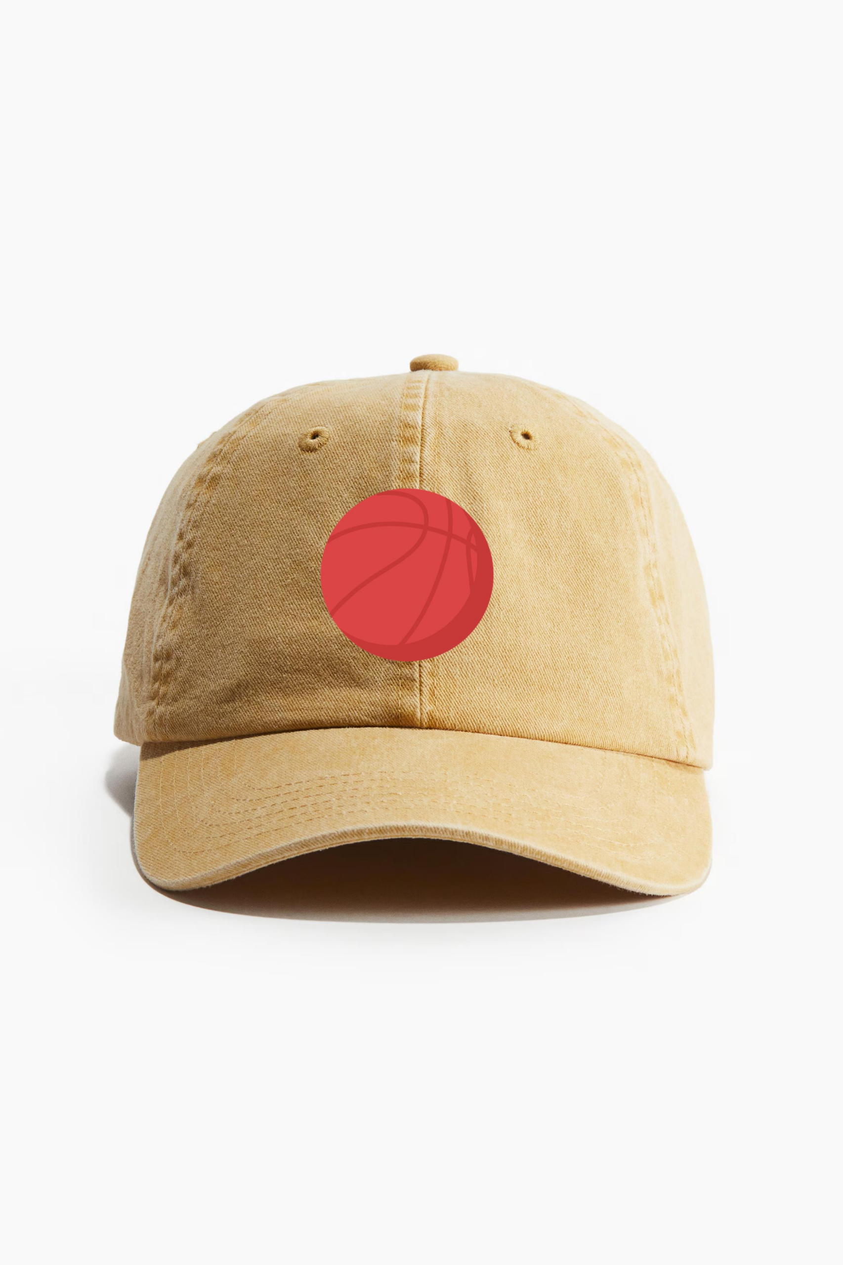 Basketball Ball Flat Cotton Twill Cap 