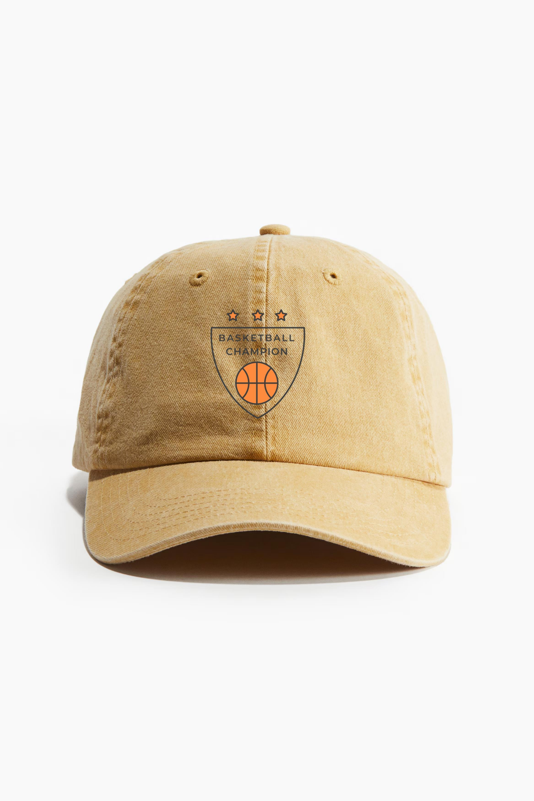 Basketball Champion Ball Color Badge Sticker Cotton Twill Cap 