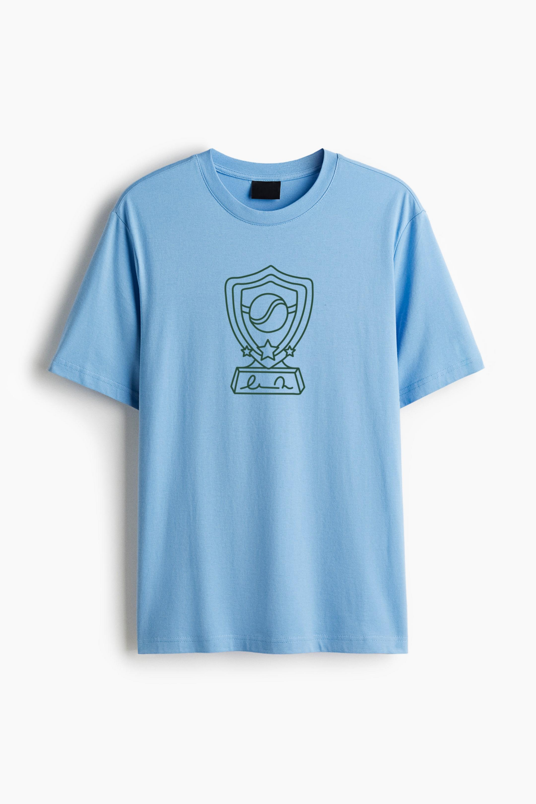 Tennis Trophy Stroke Outline Cotton T-Shirt 