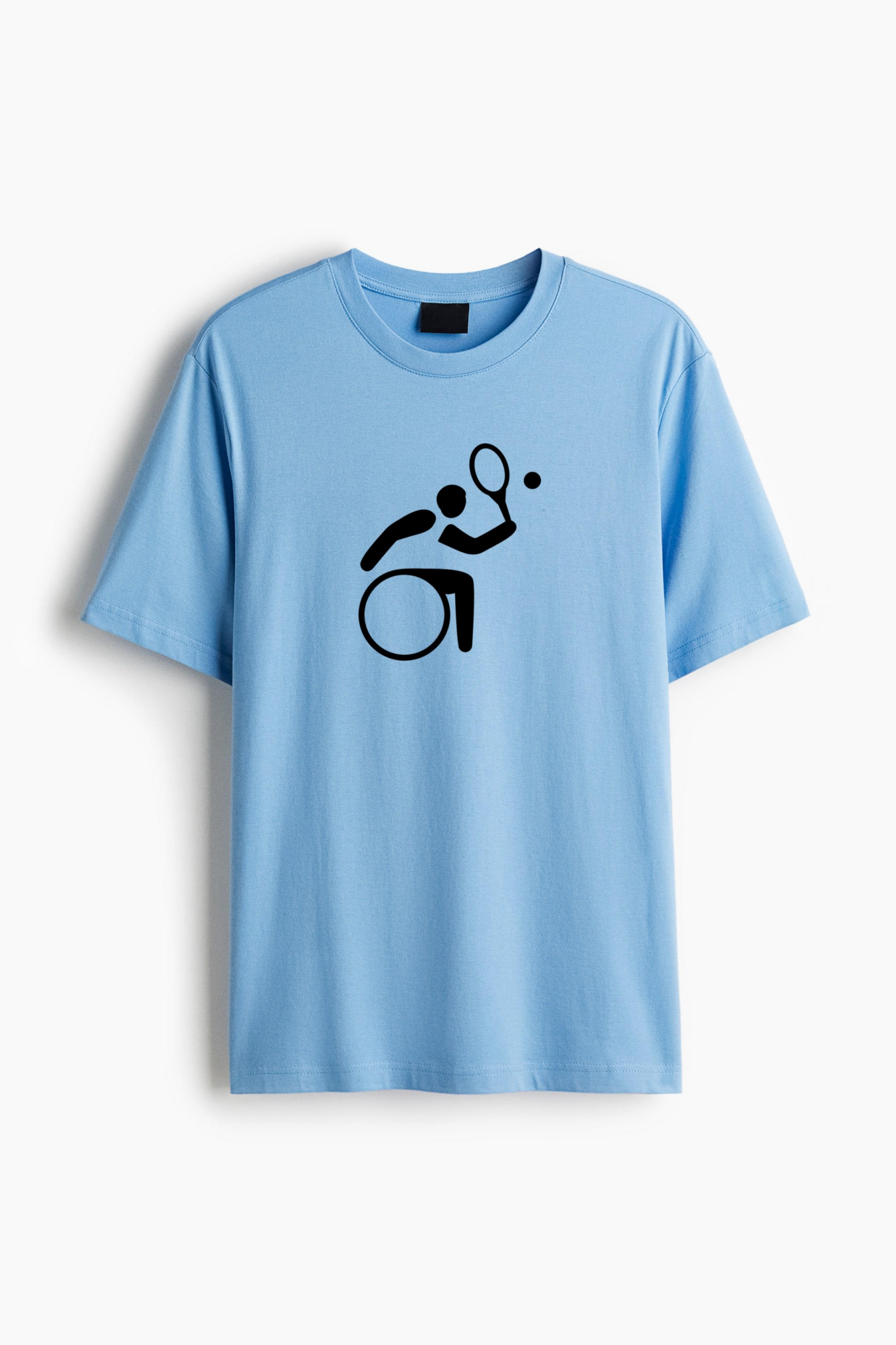 Wheelchair Tennis Silhouette Cotton T-Shirt 