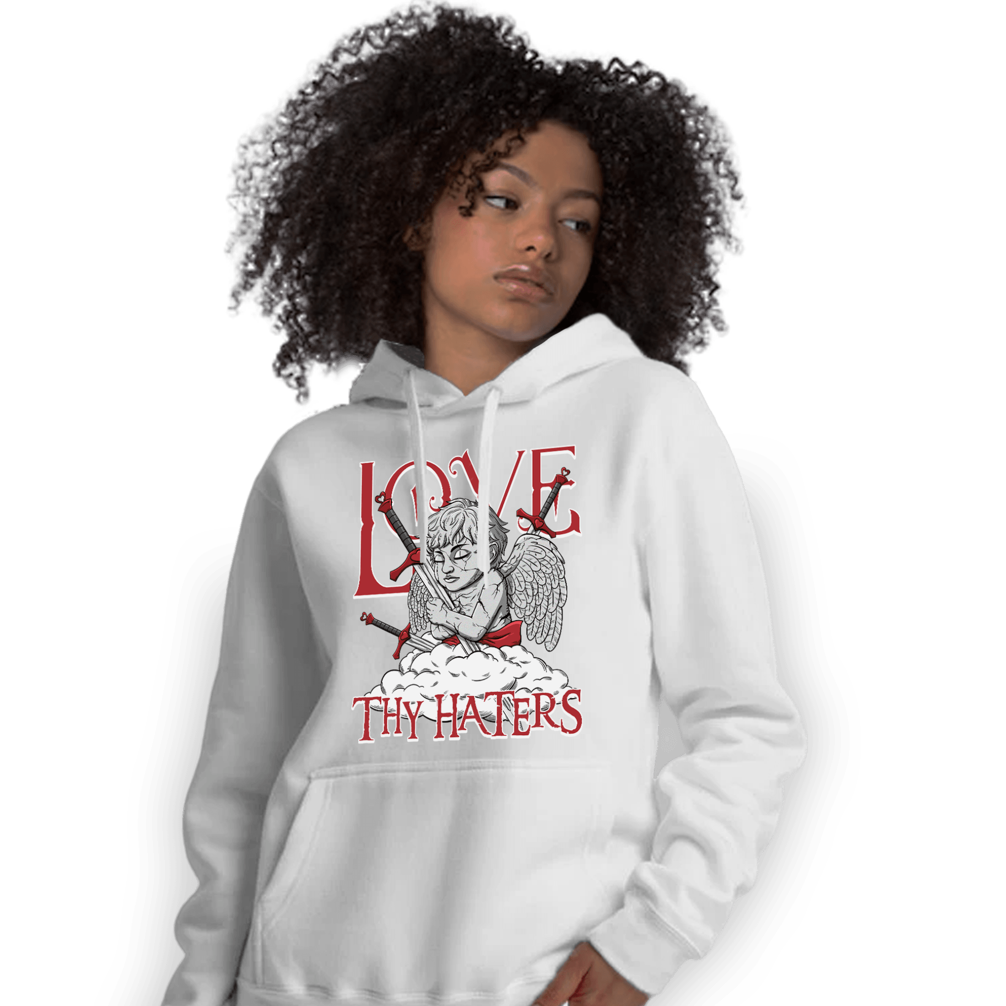 NastyJamz Cherry 12s Hoodie Match Love Thy Haters Angel