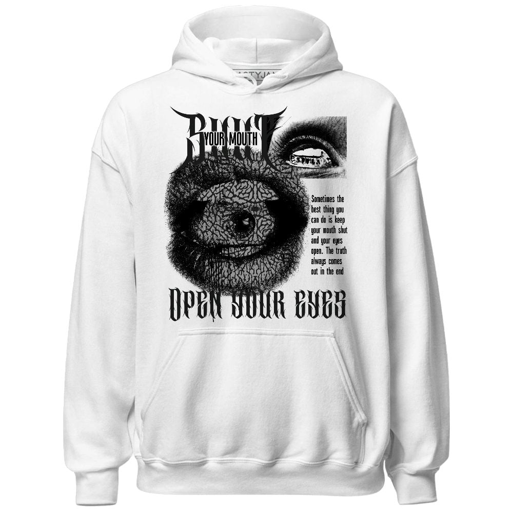 Black Cement 3s NastyJamz Hoodie Match Shut Your Mouth