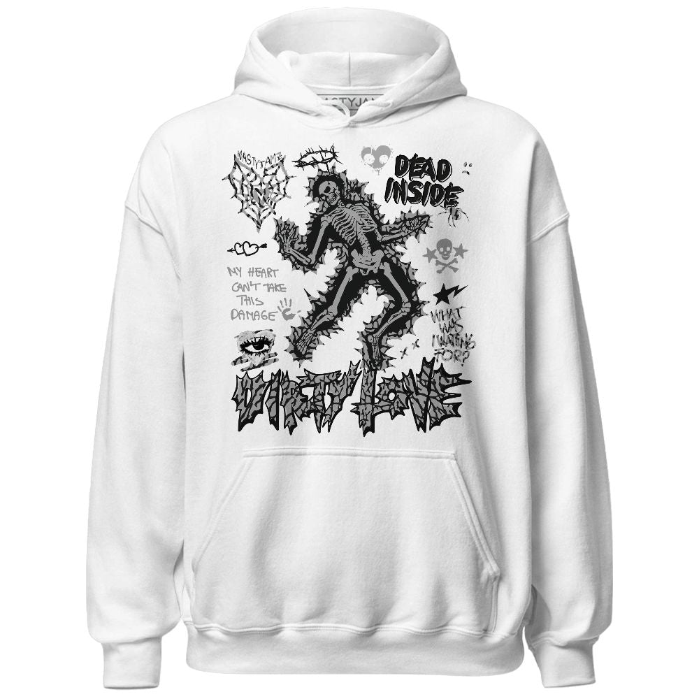 Black Cement 3s NastyJamz Hoodie Match Dirty Love Skull