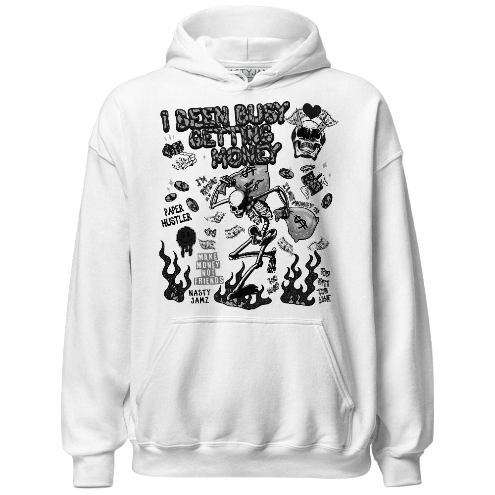 Black Cement 3s NastyJamz Hoodie Match Busy Getting Money Skull