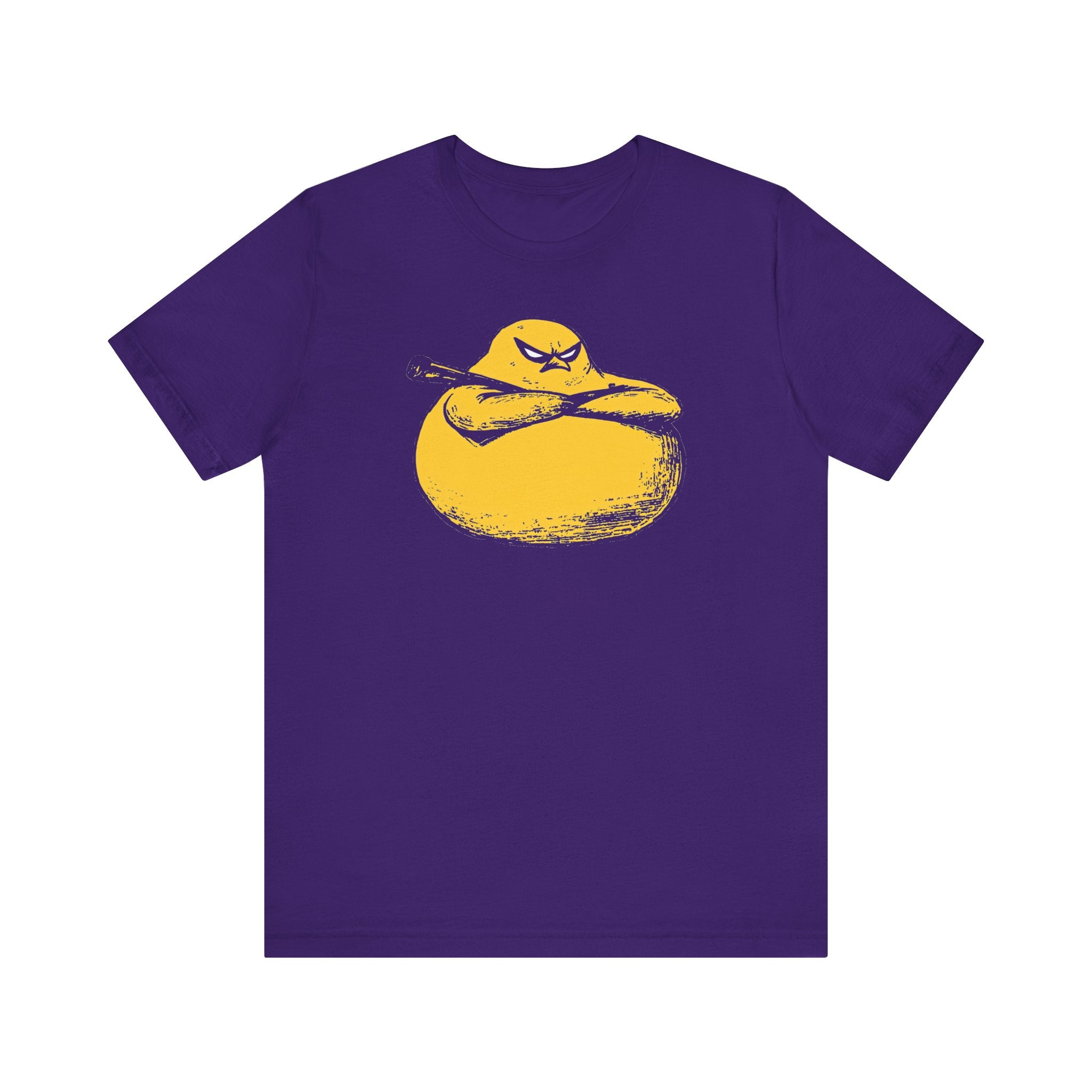 Tough Yellow Chicken Blob with Bat Graphic Tee