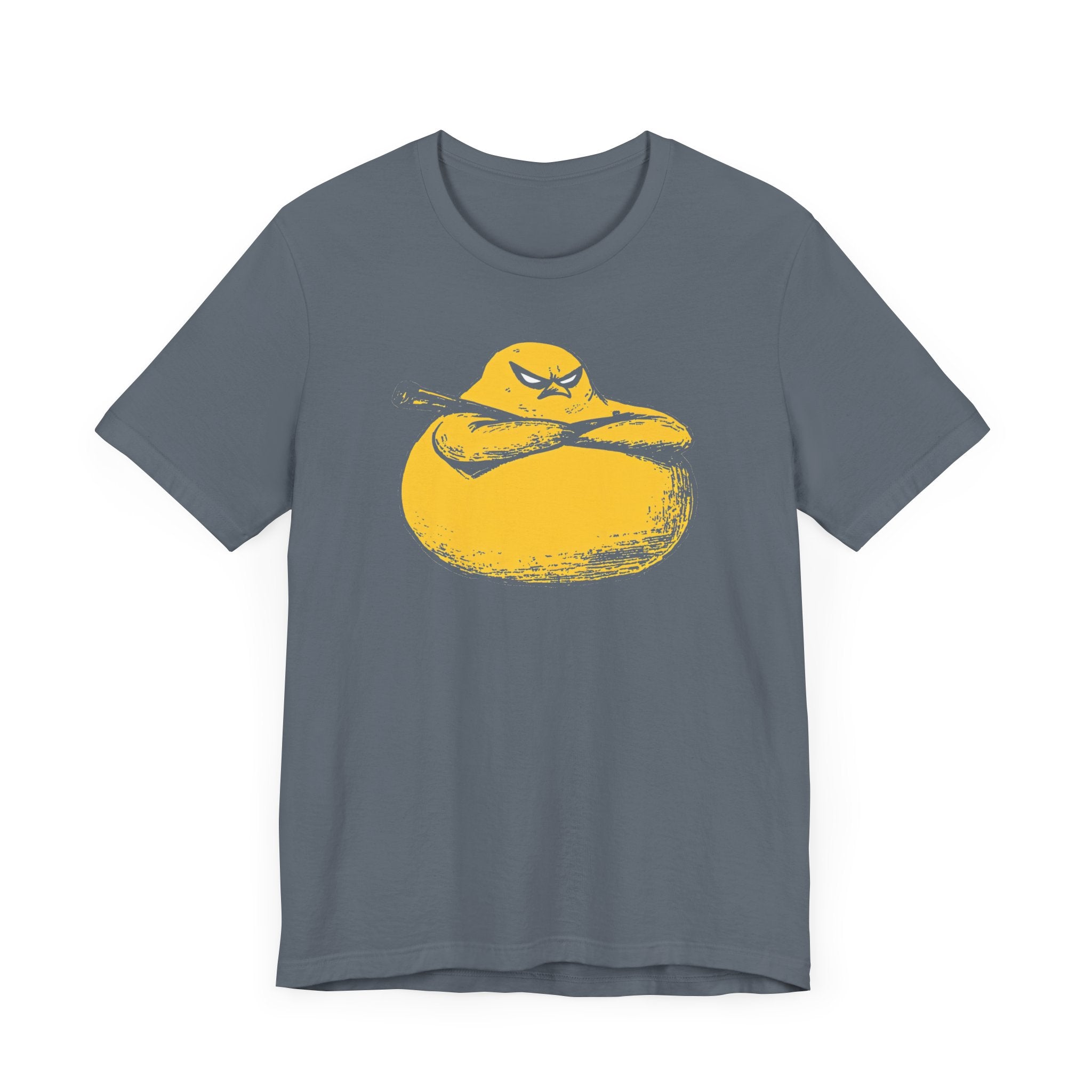 Tough Yellow Chicken Blob with Bat Graphic Tee