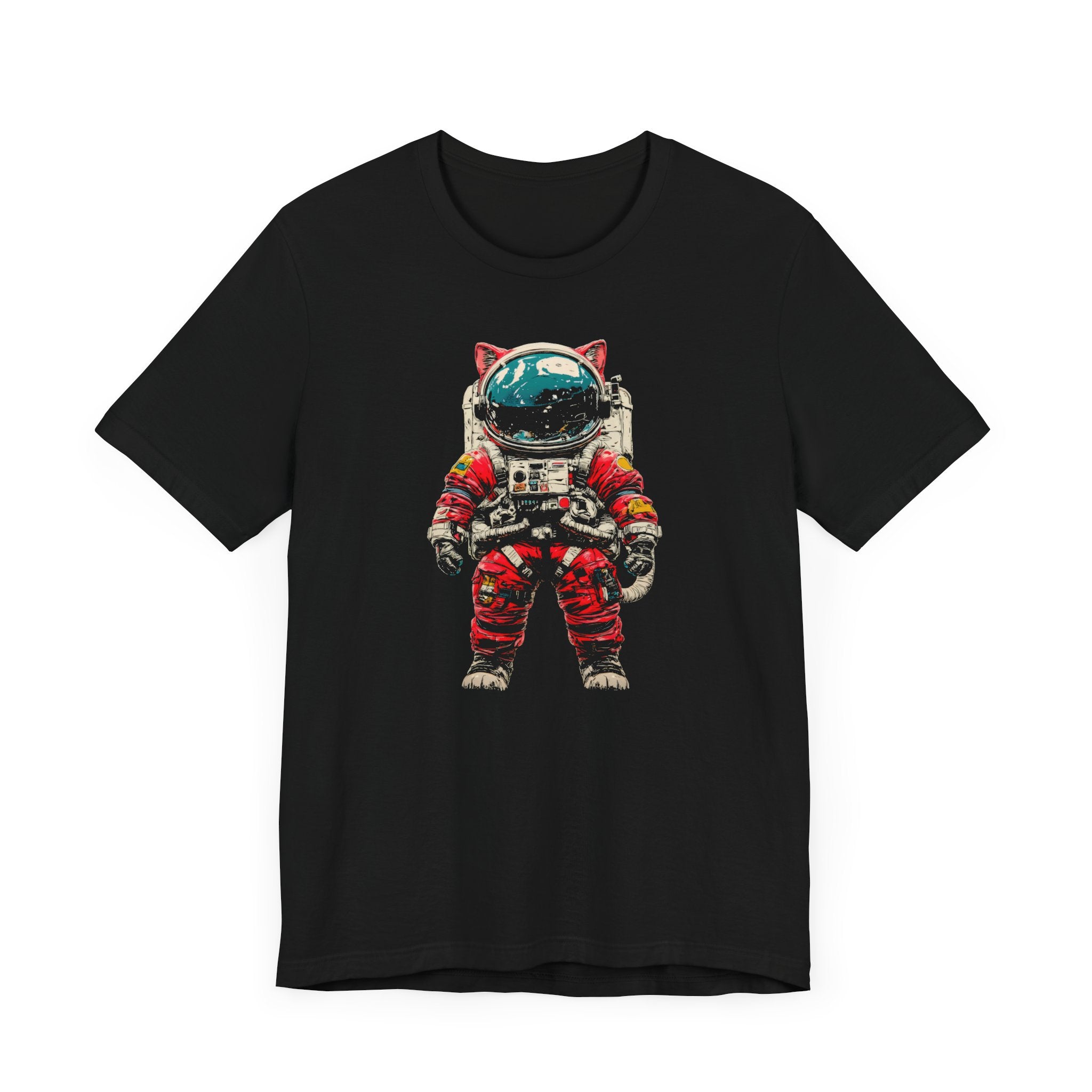 Helmeted Cat Astronaut Graphic Tee