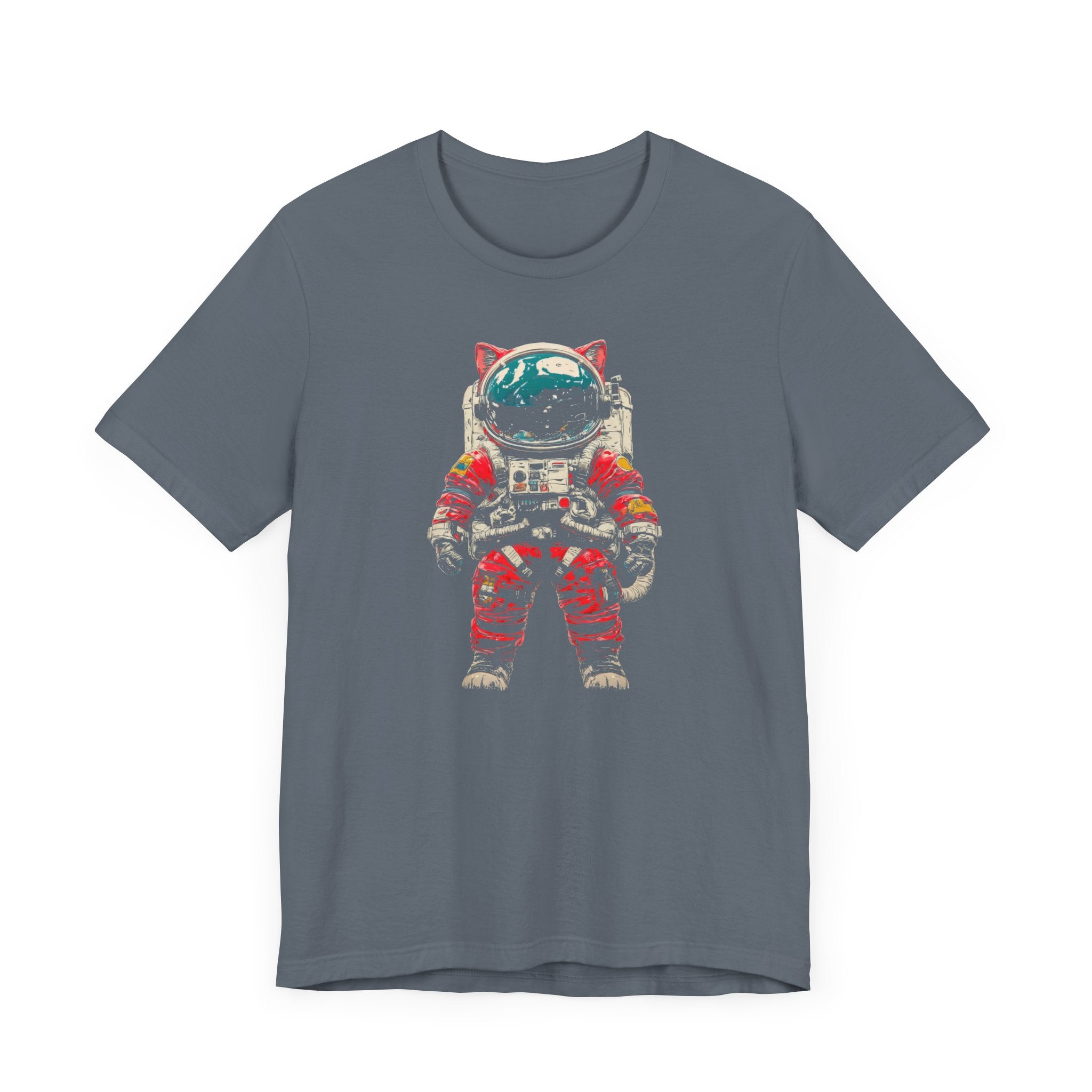 Helmeted Cat Astronaut Graphic Tee