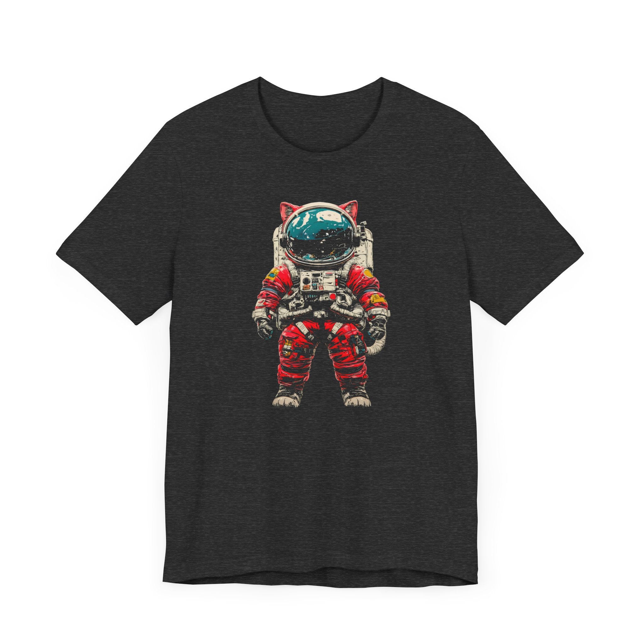 Helmeted Cat Astronaut Graphic Tee