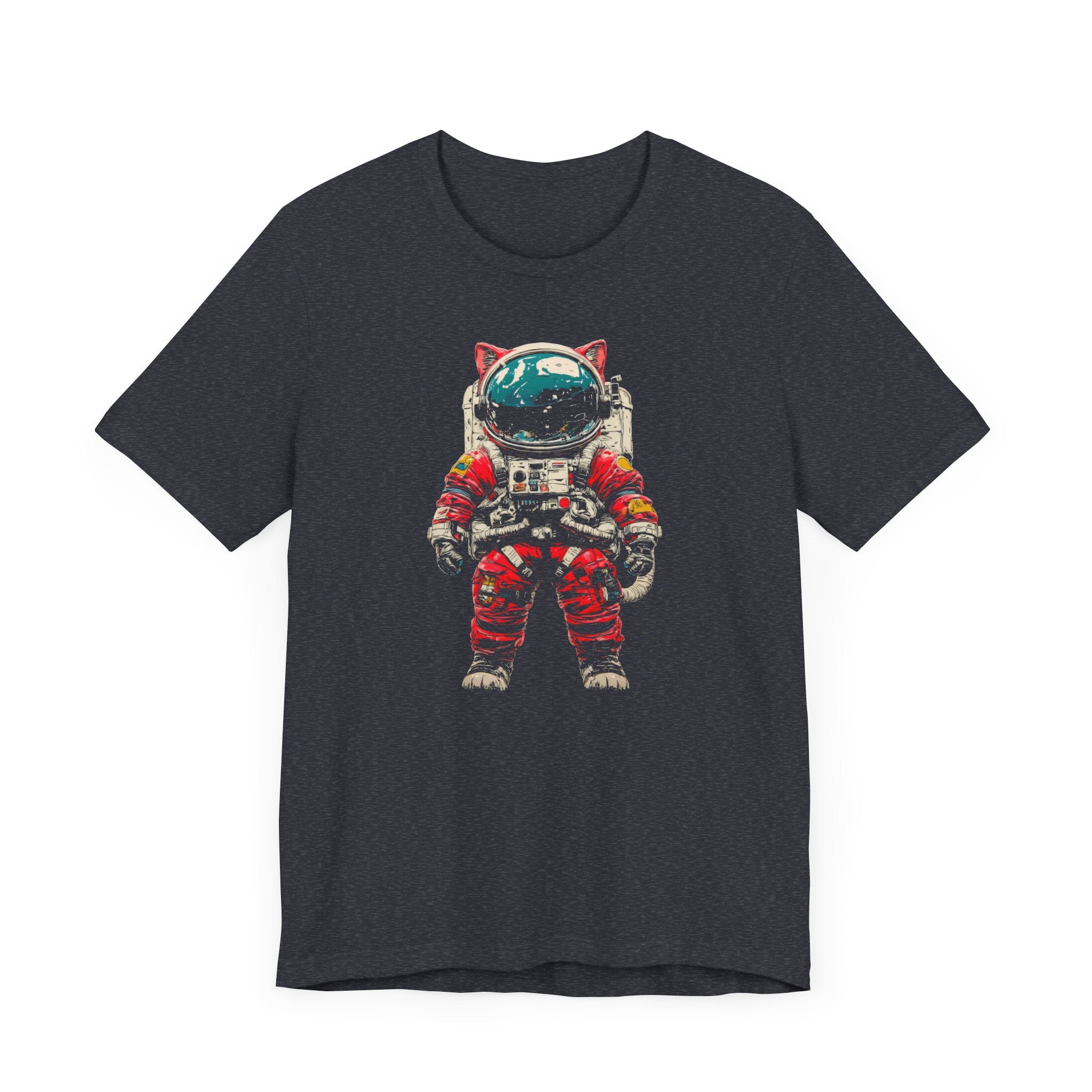Helmeted Cat Astronaut Graphic Tee