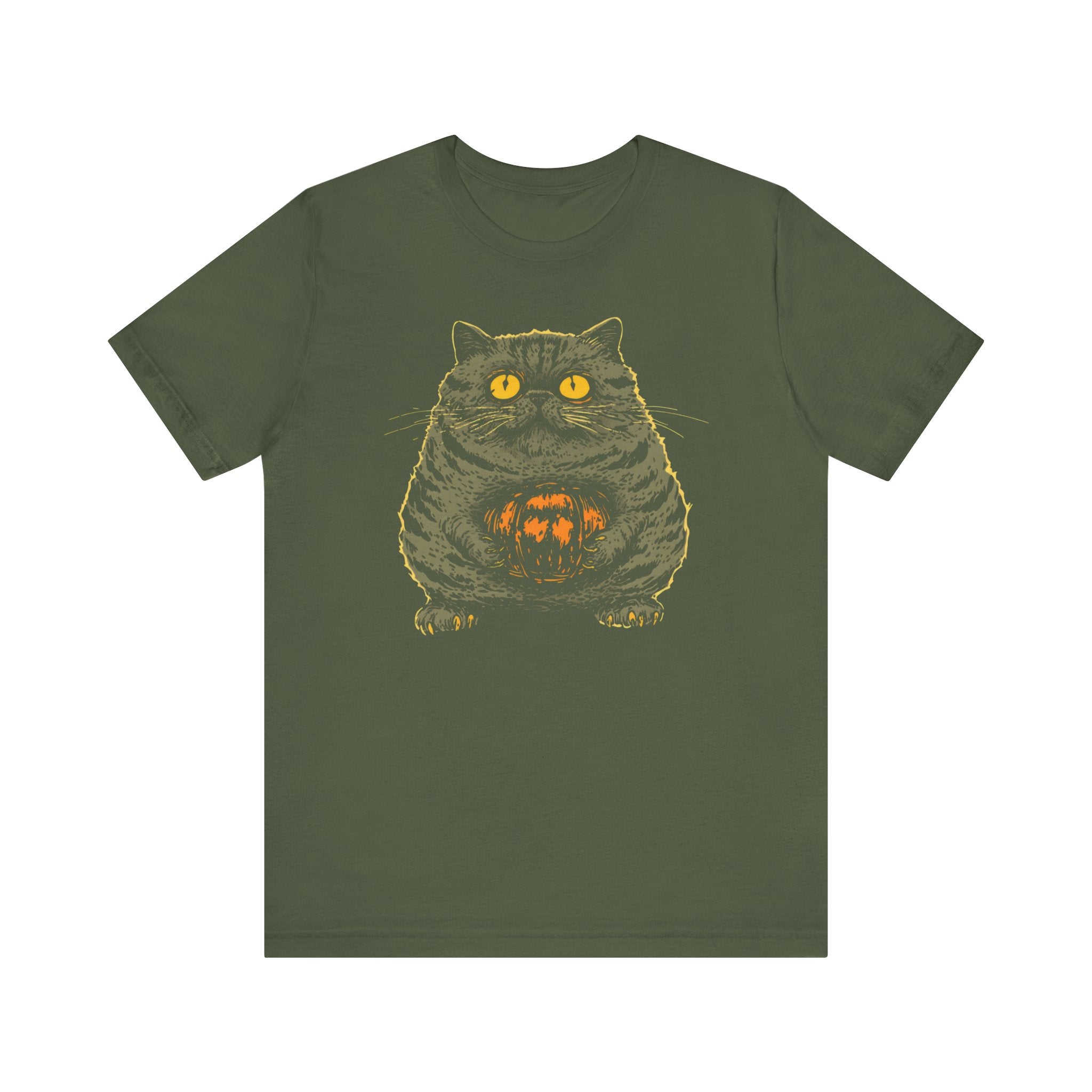 Halloween Cat with Pumpkin T-Shirt Funny Spooky Design
