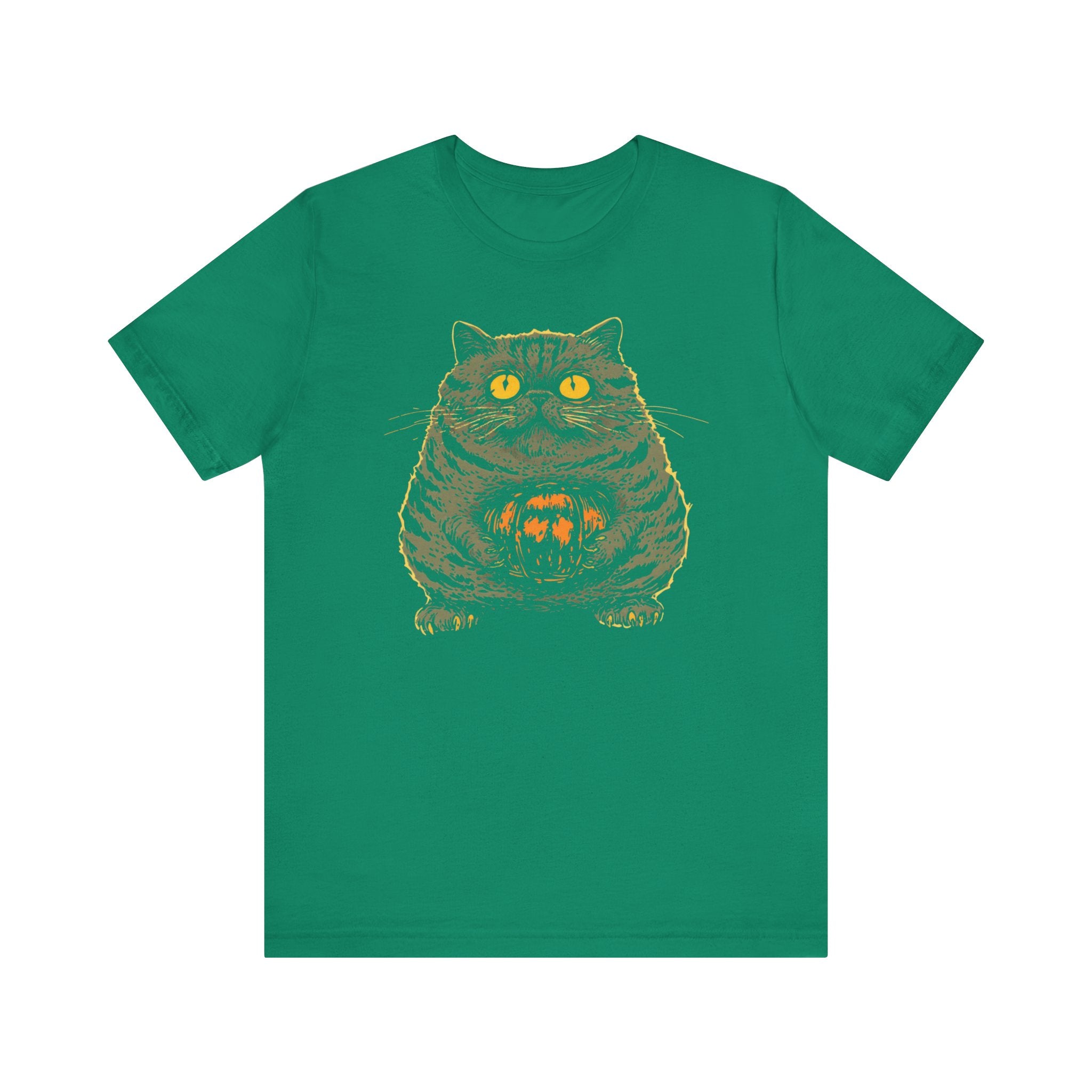 Halloween Cat with Pumpkin T-Shirt Funny Spooky Design