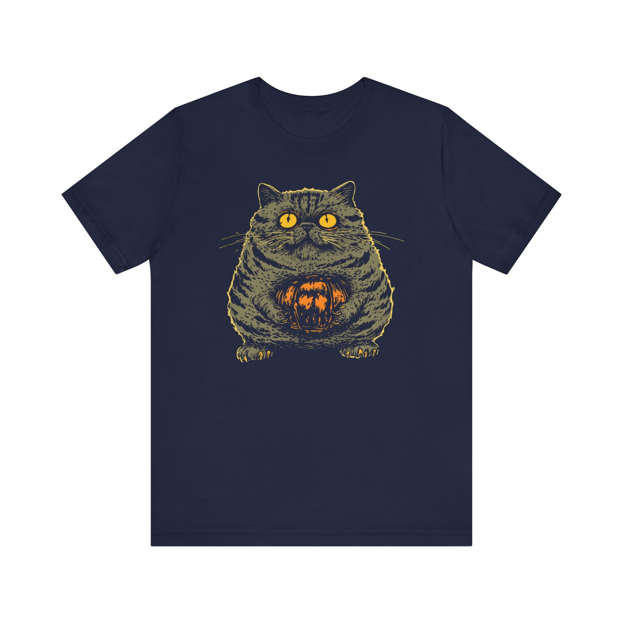 Halloween Cat with Pumpkin T-Shirt Funny Spooky Design