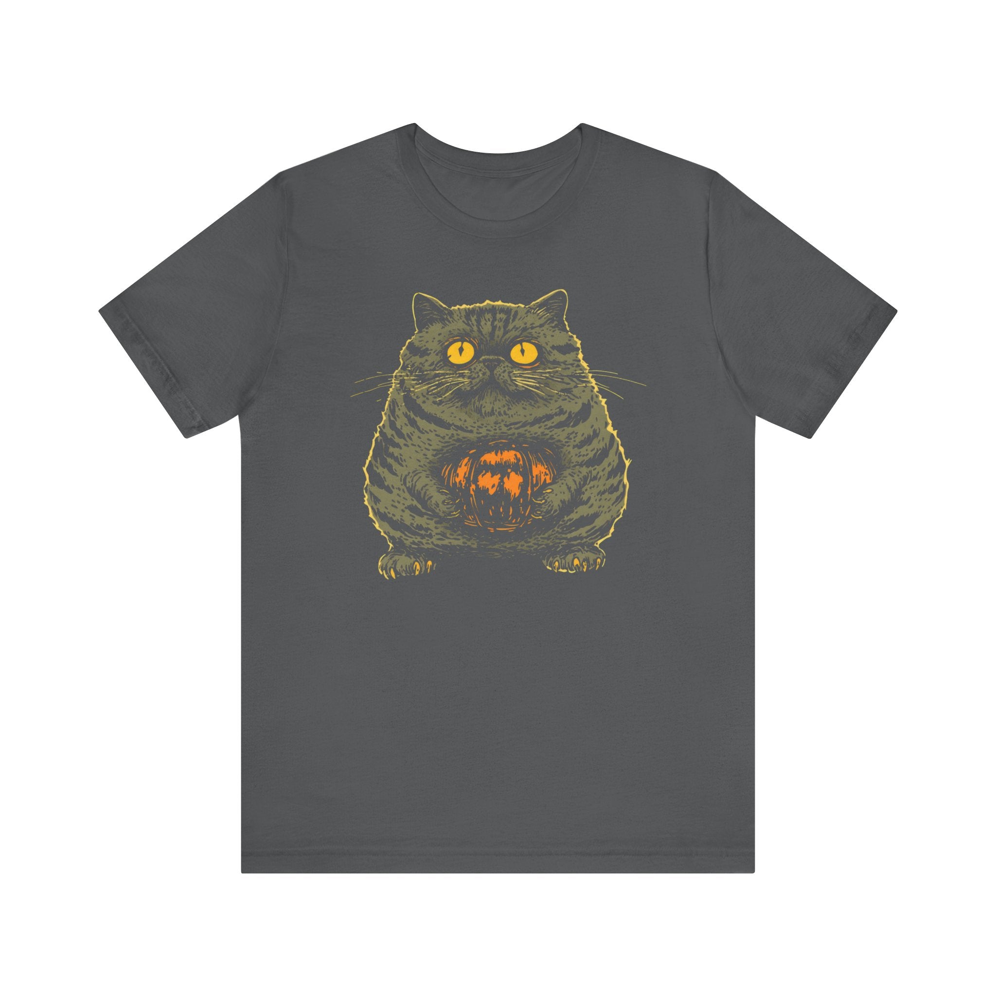 Halloween Cat with Pumpkin T-Shirt Funny Spooky Design