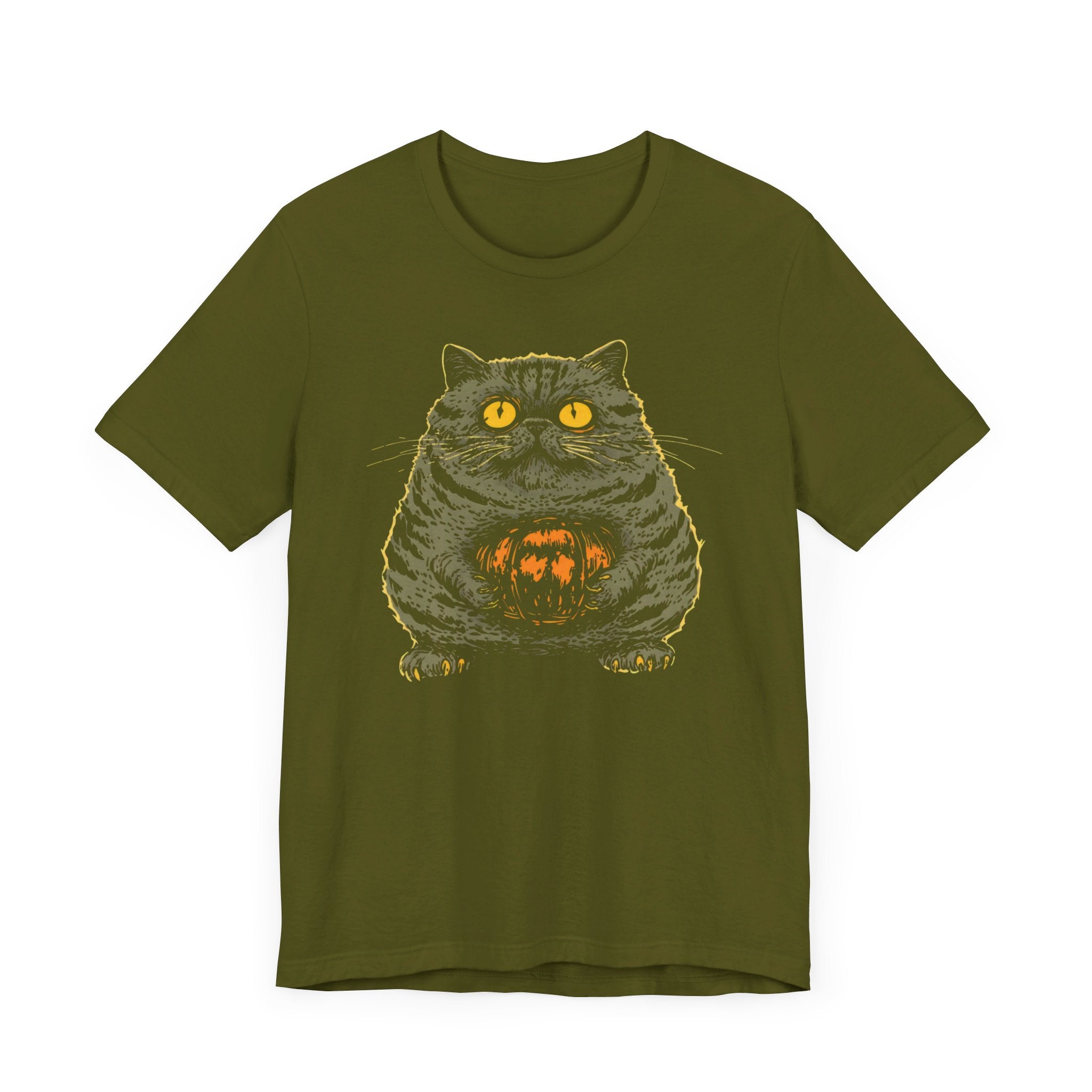 Halloween Cat with Pumpkin T-Shirt Funny Spooky Design