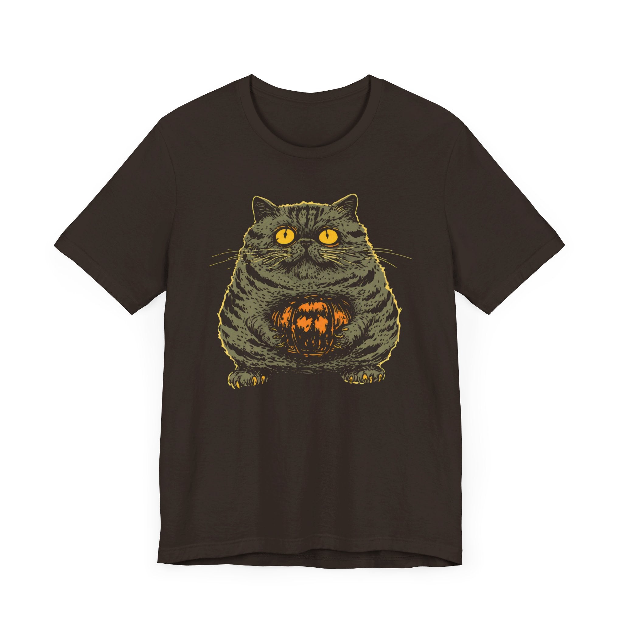Halloween Cat with Pumpkin T-Shirt Funny Spooky Design