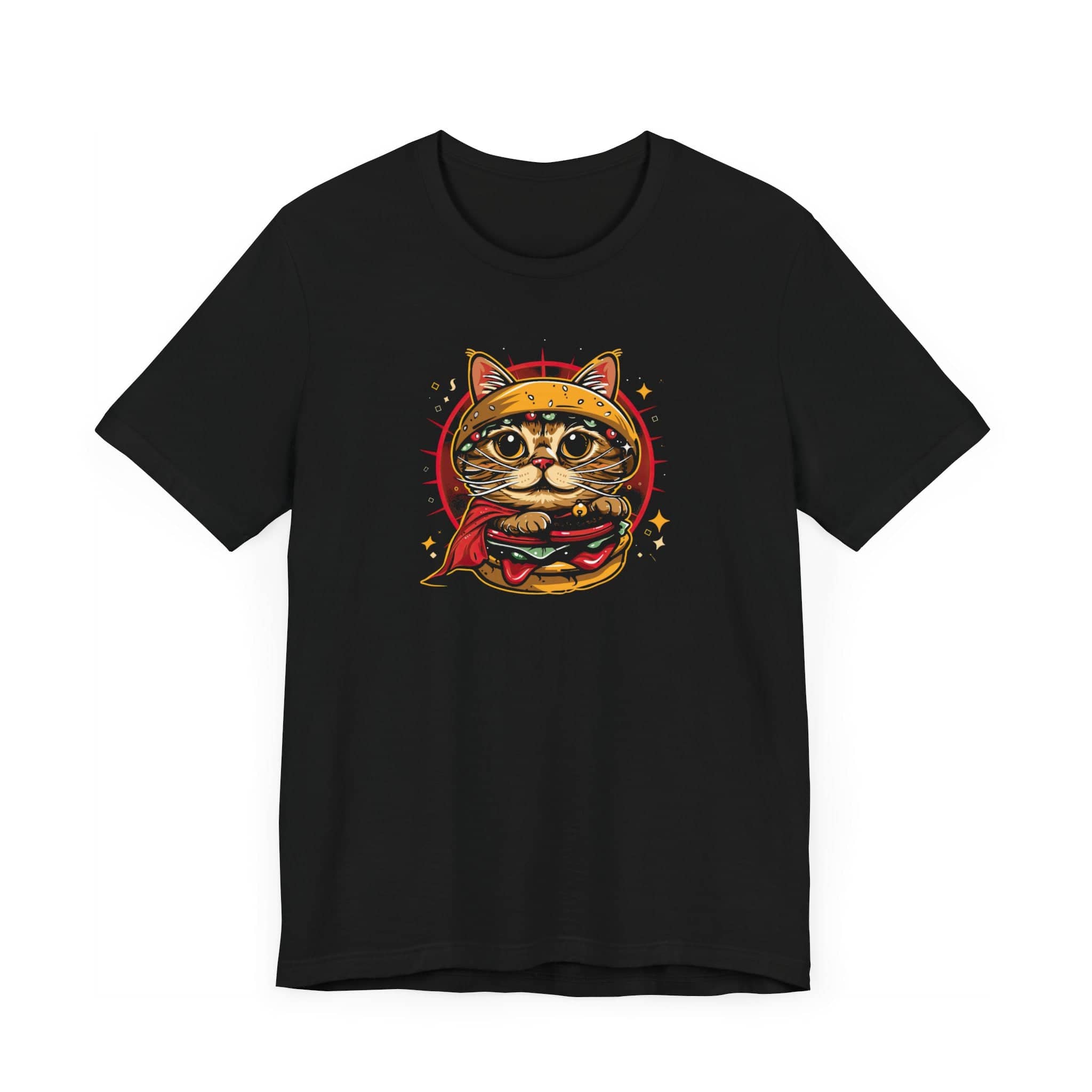 Hampurrger Cat T-Shirt - Cute Cat in a Burger Design
