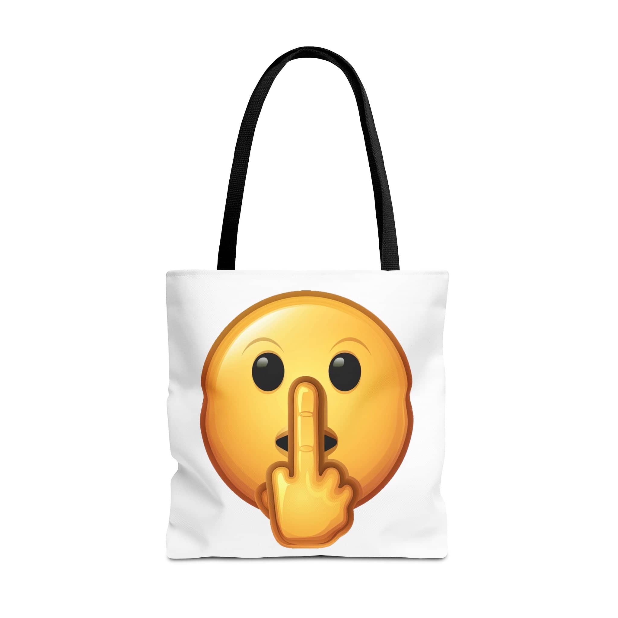 Middle Finger FU Shh Silent Protest Emoji Tote Bag (AOP)